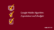 Google Mobile Algorithm: Expectations and Analysis