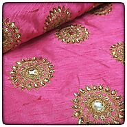 Fab Couture Poly Dupion Embroidery Unstitched Fabric