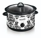 Crock Pot SCR450-PT 4-1/2-Quart Slow Cooker, Black Demask Pattern
