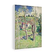 Landscape (second half 19th century) by Camille Pissarro - Stretched Canvas
