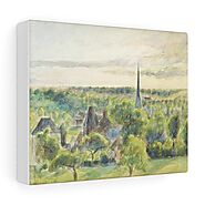 Landscape at Eragny (1890) painting in high resolution by Camille Pissarro- Stretched Canvas