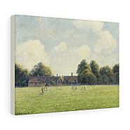 Hampton Court Green (1891) by Camille Pissarro - Stretched Canvas