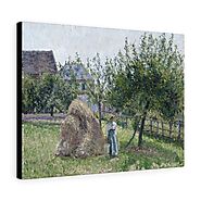 Apple trees in Eragny, sunny morning (1903) by Camille Pissarro - Stretched Canvas