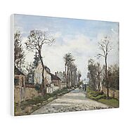 Versailles road, Louveciennes (1870) by Camille Pissarro - Stretched Canvas