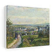 View of Saint-Ouen-l'Aumone (ca. 1876) by Camille Pissarro - Stretched Canvas