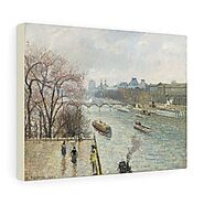 The Louvre, Afternoon, Rainy Weather (1900) by Camille Pissarro - Stretched Canvas