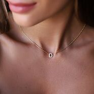 Personalized Initial Letter Diamond Necklace