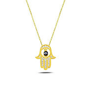 Dainty Sterling Silver Evil Eye Necklace - Zehrai