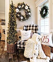 10 Country Farmhouse Christmas Entryway Decor Ideas - Decorating Ideas And Accessories For The Home - Creative Ideas ...