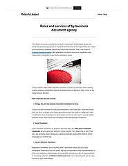 Roles and services of by business document agency by rebuildabelweb - Issuu