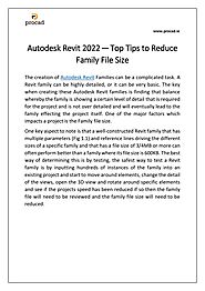 Autodesk Revit 2022 — Top Tips to Reduce Family File Size