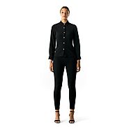 Ava Black Silk Shirt | Black Silk Long Sleeve Shirt – SAINT PERRY