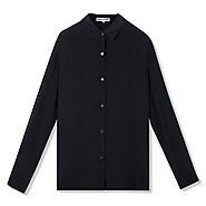 Black Silk Shirt | Black Long Sleeve Silk Shirt – SAINT PERRY