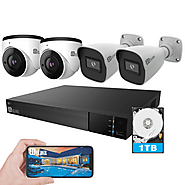 [2021 New] Elder 5MP Security Camera System, 4pcs 5MP PoE IP Security Cameras with 4K NVR 1TB WD HDD, Smart Home Secu...
