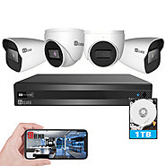[2021 New] Elder 5MP Security Camera System, 4pcs 5MP TVI Security Cameras Analog with DVR 1TB WD HDD, Smart Home Sec...