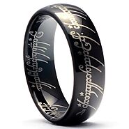 LOTR Black Tungsten Lord Of The Rings Wedding Band