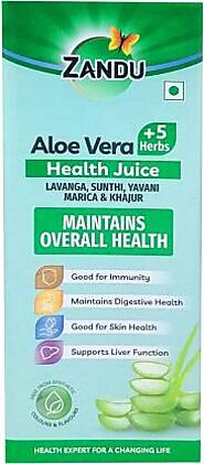 Zandu Aloe Vera + 5 Herbs Health Juice Price in India - Buy Zandu Aloe Vera + 5 Herbs Health Juice online at Flipkart...