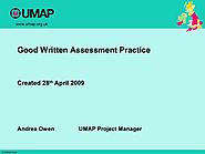 Undergraduate Medicine: Good Written Assessment Practice