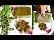 Homemade Herbal Neem Aloevera Soap | Skin Care and Acne, Pimple Removal Soap | नीम साबुन के फायदे