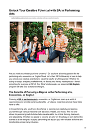 Unlock Your Creative Potential with BA in Performing Arts