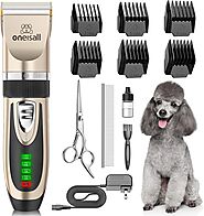 oneisall Dog Clippers Low Noise, 2-Speed Quiet Dog Grooming Kit Rechargeable Cordless
