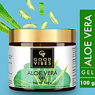 Details about  Good Vibes Gel - Aloe Vera (100 g) Moisturizes Skin Layer and Adds Freshness