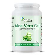 KAZIMA Aloe Vera Gel Raw (1 KG) - 100% Pure Natural Gel - Ideal for Skin, Face, Acne Scars, Hair, Moisturizer & Dark ...