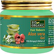Buy Indus valley Bio Organic Hair Reborn Aloe Vera Gel With Bhringraj & Walnut Oil Online - 9% Off! | Healthmug.com