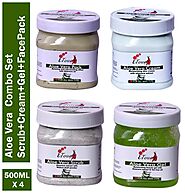 Buy I Touch Herbal Aloe Vera Face Cream-500ml And Aloevera Pack -500ml, Aloevera Gel -500ml, Aloevera Scrub 500ml(Pac...