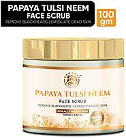Buy Organic Shine Papaya Tulsi Neem Facial Scrub for Remove Blackheads & Dead Skin Enriched with Papaya,Aloe Vera,Tul...