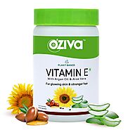 OZiva Plant Based Natural Vitamin E, with Sunflower oil, Aloe vera oil & Argan oil, for Glowing Skin & Strong Hair, 3...