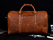 Taranto Leather Weekender Bag Gingerbread