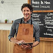 Serena Suede Leather Apron Tawny Brown