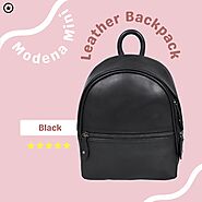 Mini Leather Backpack Modena in Black Color