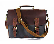 Prato Canvas Messenger Bag Charcoal Grey