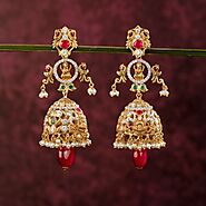 Buy Popular Pachi Earrings Studded with Ruby, Emerald and Pearls