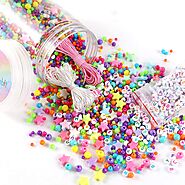 4100pcs Round Beads, Bulk Assorted Colorful Beads -Cici Hobby Plastic Beads Kits