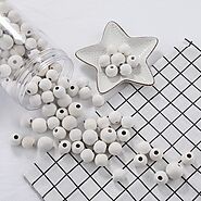180pcs Polished White Round Wood Beads for Crafts(16 & 20mm & 7M Twine) -Cici Hobby Wooden Beads Kits