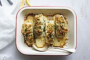 Parmesan Crusted Baked Fish with Potatoes.