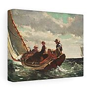 Breezing Up, A Fair Wind (ca. 1873–1876) by Winslow Homer – Stretched Canvas