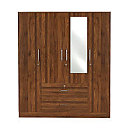 Buy Organza 4 Door Wardrobe with Mirror & Drawer | Wakefit