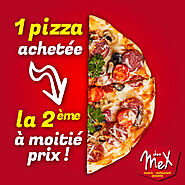 1 pizza achetée la 2eme à moitié prix