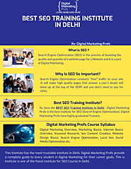 Best SEO Training Institutes In Delhi | Digital Marketing Profs - by SEO Training Institutes [Infographic]