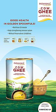 Patanjali Pure Cow Ghee Made from Cow's Milk-500g- Buy Online in Guernsey at Desertcart - 145183917.