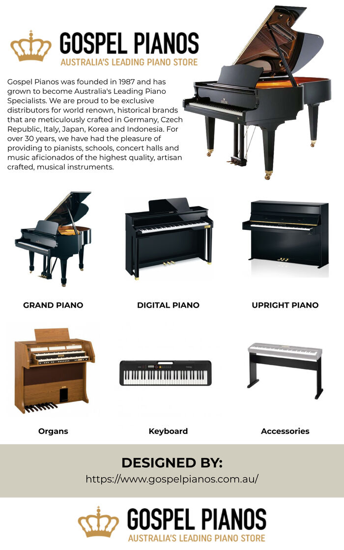 This infographic is designed by Gospel Pianos