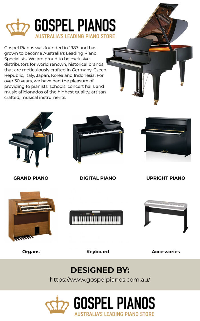 This infographic is designed by Gospel Pianos