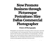 Now Promote Business through Picturesque Portraiture: Hire Dallas Commercial Photographer