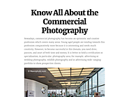 Know All About the Commercial Photography