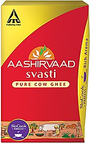 Compare Aashirvaad Svasti Pure Cow Ghee, 1L, Desi Ghee with Rich Aroma Price in India - CompareNow