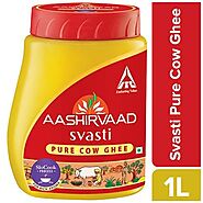 Aashirvaad Svasti Cow Ghee/Tuppa, 1 L Jar | GoOnlineMarket